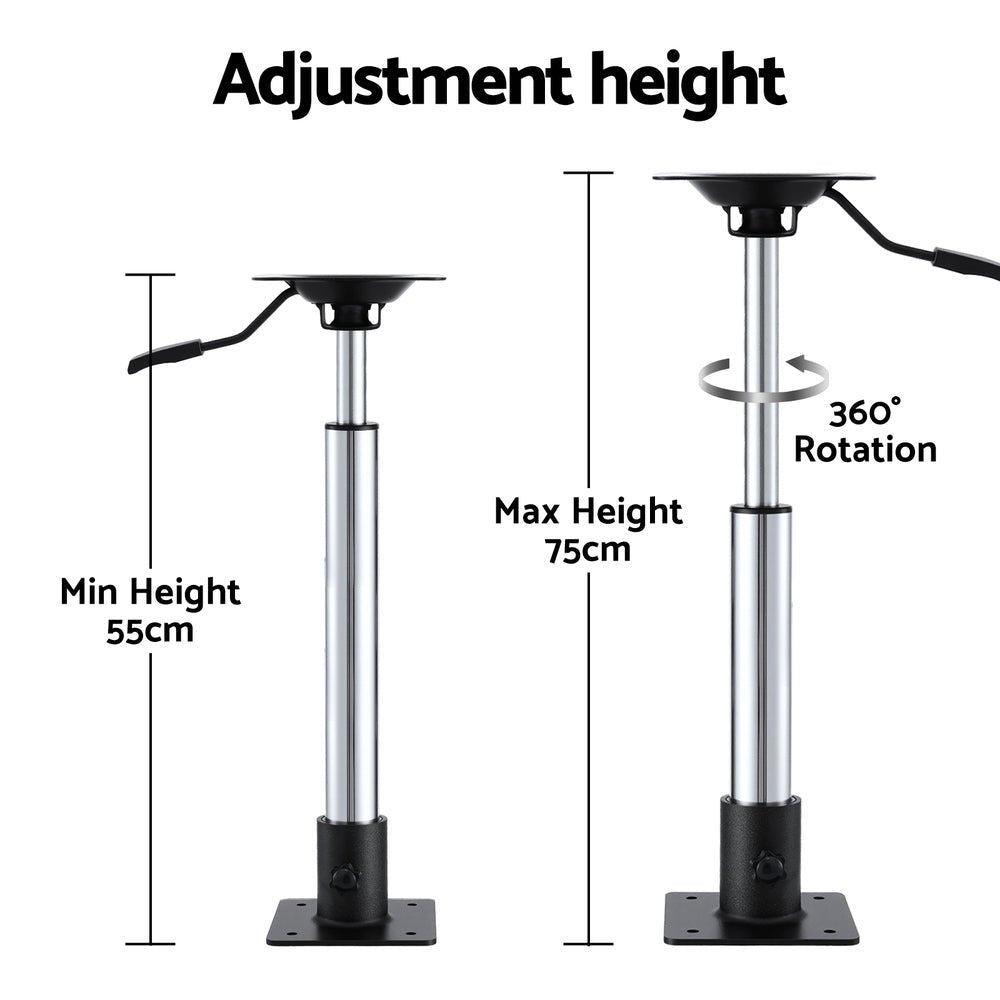 Seamanship Boat Seat Pedestal 55 - 75cm Adjustable Gas Lift 360 Degrees Swivel - SportZone.co.nz