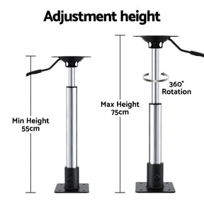 Seamanship Boat Seat Pedestal 55 - 75cm Adjustable Gas Lift 360 Degrees Swivel - SportZone.co.nz