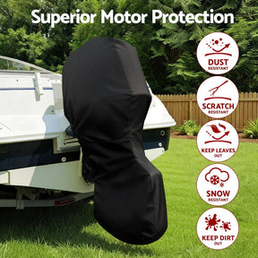 Seamanship Full Outboard Boat Motor Engine Cover Dust Rain Protection 100hp - 150hp 600D Black - SportZone.co.nz