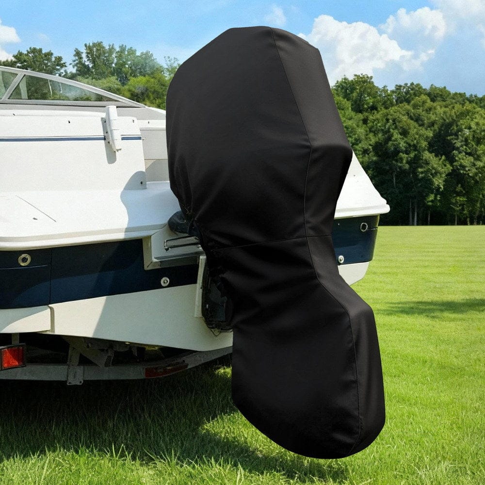 Seamanship Full Outboard Boat Motor Engine Cover Dust Rain Protection 100hp - 150hp 600D Black - SportZone.co.nz