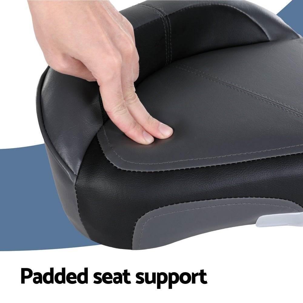 Seamanship Stand Up Lean Boat Seats Casting Fishing Seat Swivel 8cm Padding Grey - SportZone.co.nz