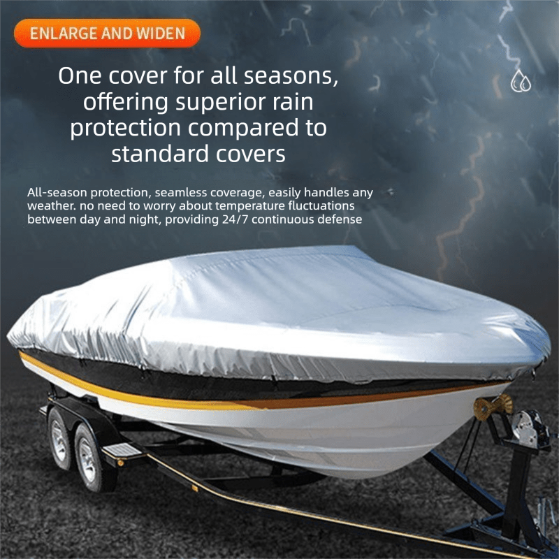 Silver Heavy Duty Waterproof V-Hull Boat Cover 11-13FT Marine Grade Outdoor UV Protection for Australian Storage and Mooring - SportZone.co.nz