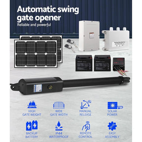 Single Swing Gate Opener 600KG 40W Solar Panel - SportZone.co.nz