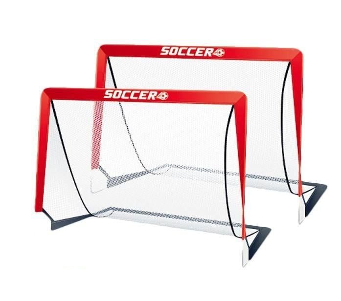 Soccer Goals for Backyard Set Outdoor Sports Games - Red Goal Frame with Black Net - SportZone.co.nz
