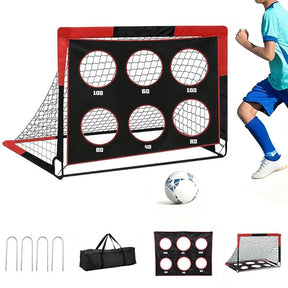 Soccer Goals for Backyard Set Outdoor Sports Games - Red Goal Frame with Black Net - SportZone.co.nz