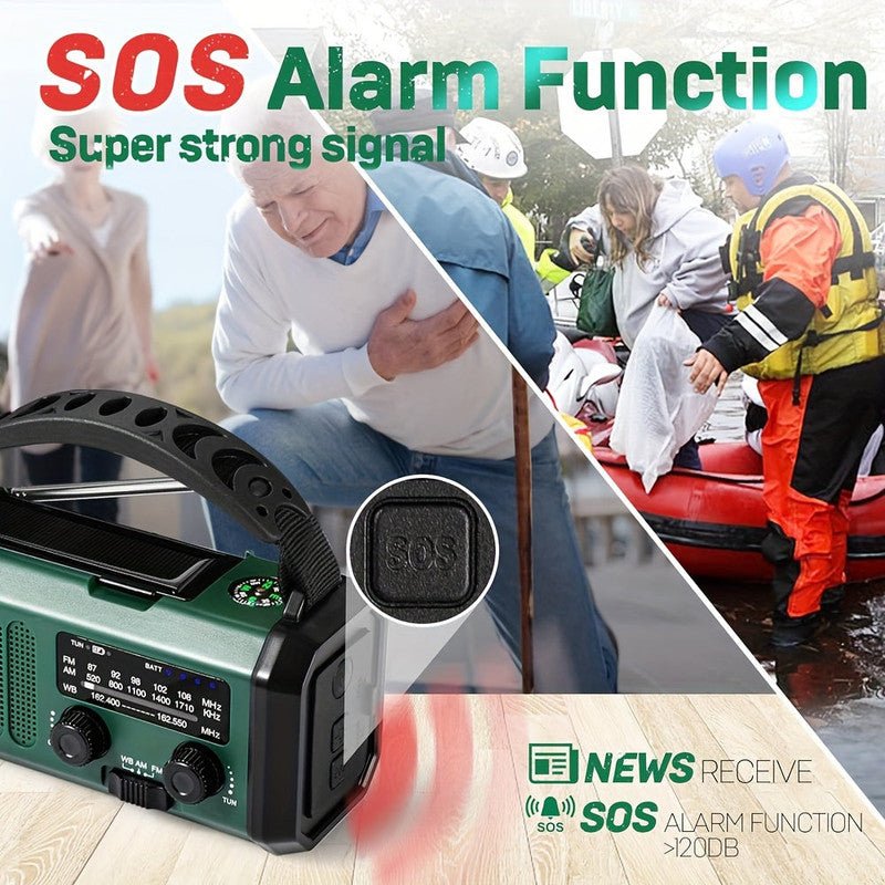 Solar Emergency Radio 10000mAh | Camping Charger - SportZone.co.nz