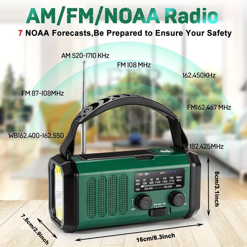 Solar Emergency Radio 10000mAh | Camping Charger - SportZone.co.nz