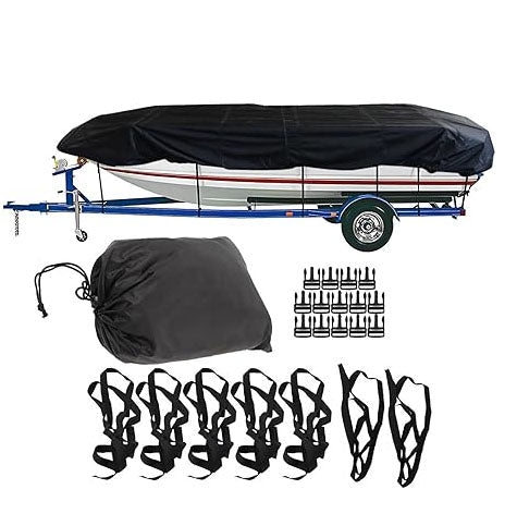 Square Boat 17-20FT (625cm × 360cm):Boat Cover Trailerable Marine Grade 210D grey - SportZone.co.nz