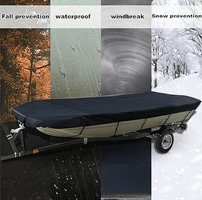 Square Boat Cover, 21-24FT (750cm x 360cm), Trailerable, Marine Grade 210D grey - SportZone.co.nz
