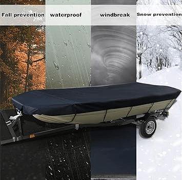 Square Boat Cover, 21-24FT (750cm x 360cm), Trailerable, Marine Grade 210D grey - SportZone.co.nz