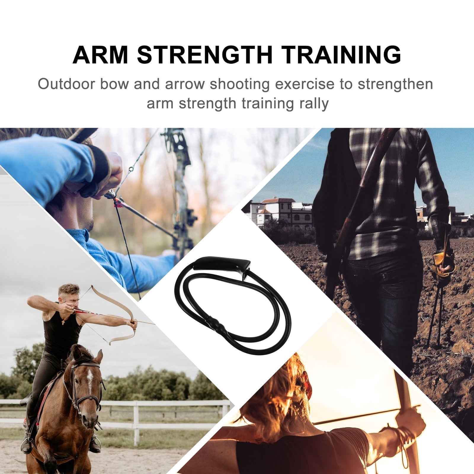 SWETRACE Resistance Bow Trainer Archery Band Rubber Black 1 Bow Training Equipment - SportZone.co.nz