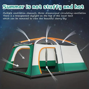 Tasman 3 - 5 Person Tent Camping Hiking Festival Pop Up Sleeping - Green - SportZone.co.nz