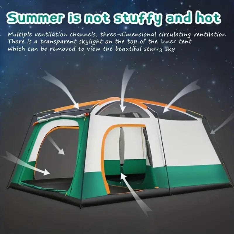 Tasman 3 - 5 Person Tent Camping Hiking Festival Pop Up Sleeping - Green - SportZone.co.nz