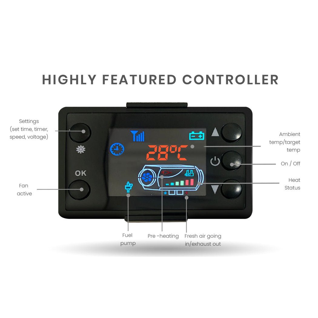 Thermomate Diesel Heater 12V 5kW Caravan Tank Remote Camper Trailer Van Air Motorhome RV Parking - SportZone.co.nz