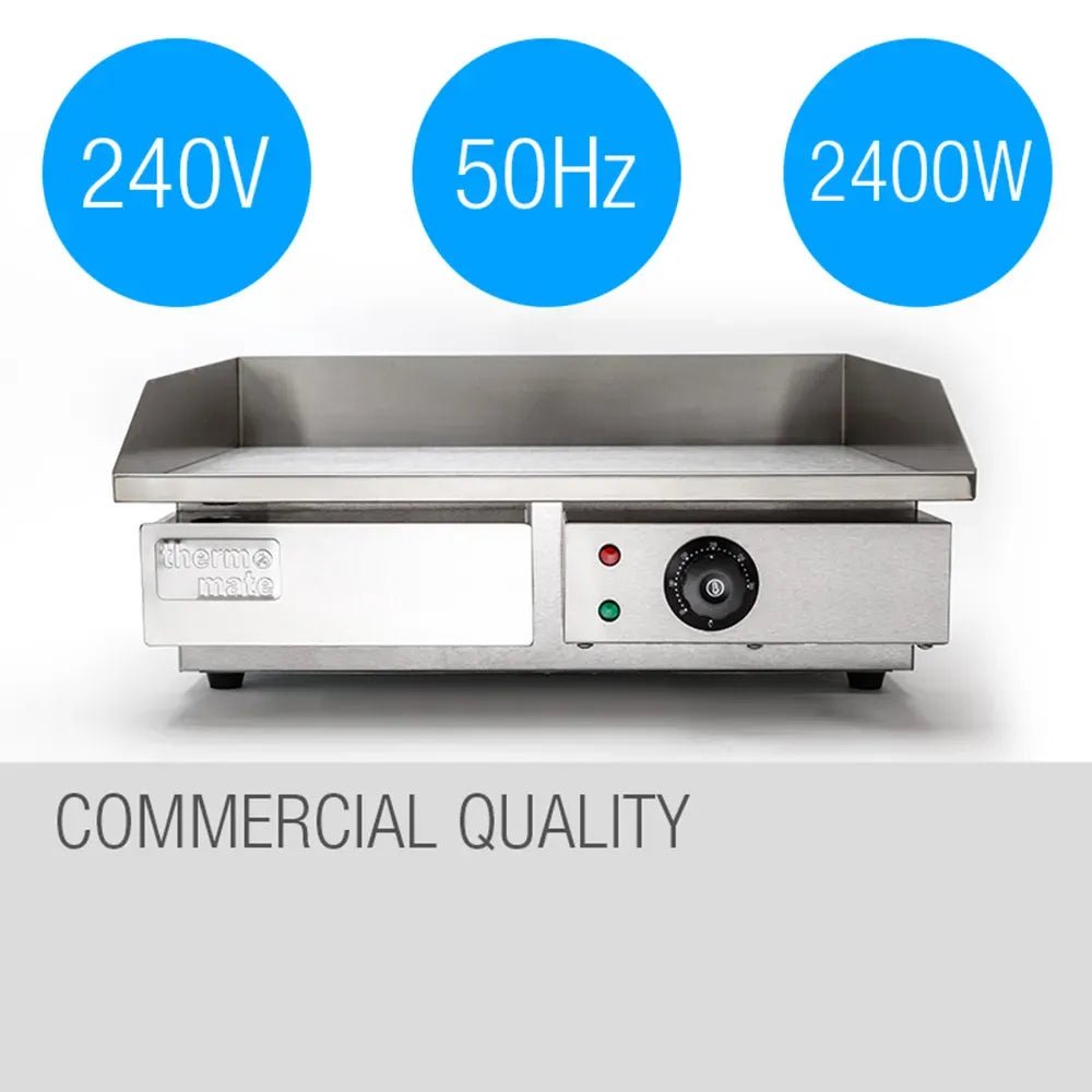 THERMOMATE Electric Griddle Grill BBQ Hot Plate Commercial Stainless Steel - SportZone.co.nz