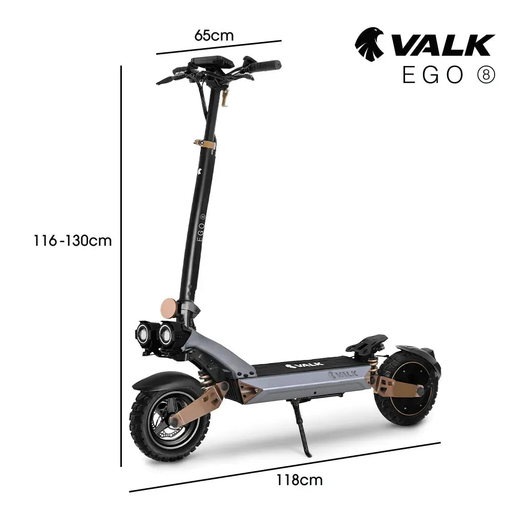 VALK Ego 8 Electric Scooter | 55km Range & 48V 13Ah Battery | Adult eScooter NZ - SportZone.co.nz