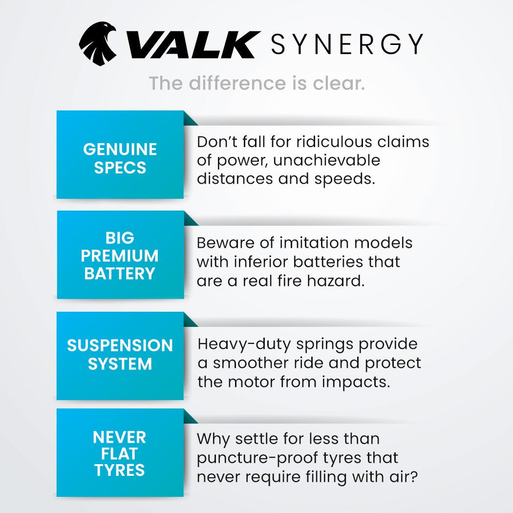 VALK Synergy 7 Electric Scooter 500W 15Ah | Adult eScooter | NZ & AU Compliant - SportZone.co.nz