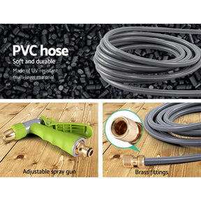 Water Hose Reel 20M Retractable Auto Rewind Garden Brass Spray Gun - SportZone.co.nz
