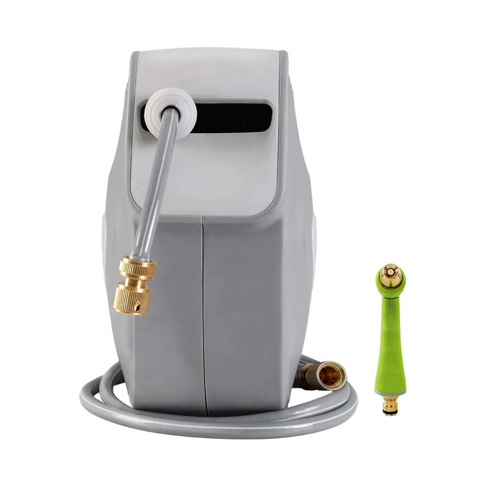Water Hose Reel 20M Retractable Auto Rewind Garden Brass Spray Gun - SportZone.co.nz