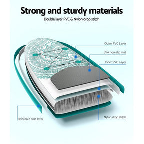 Weisshorn 10.6ft Inflatable Stand Up Paddle Board – Green - SportZone.co.nz