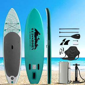 Weisshorn 10.6ft Inflatable Stand Up Paddle Board – Green - SportZone.co.nz