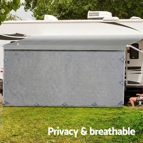 Weisshorn 12ft Caravan Awning Fabric & Privacy Screen RV Roll Out Sun Shade 3.4M - SportZone.co.nz