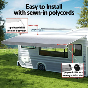 Weisshorn 17ft Caravan Awning RV Replacement Fabric 4.93M x 2.42M - SportZone.co.nz