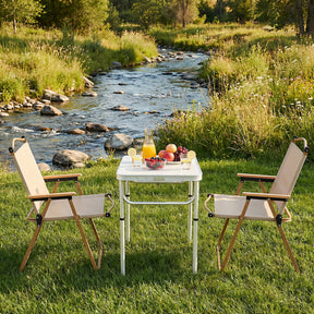 Weisshorn 3pc Camping Table Chair Set Outdoor Folding Aluminium Portable Picnic - SportZone.co.nz