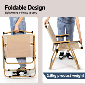 Weisshorn 3pc Camping Table Chair Set Outdoor Folding Aluminium Portable Picnic - SportZone.co.nz