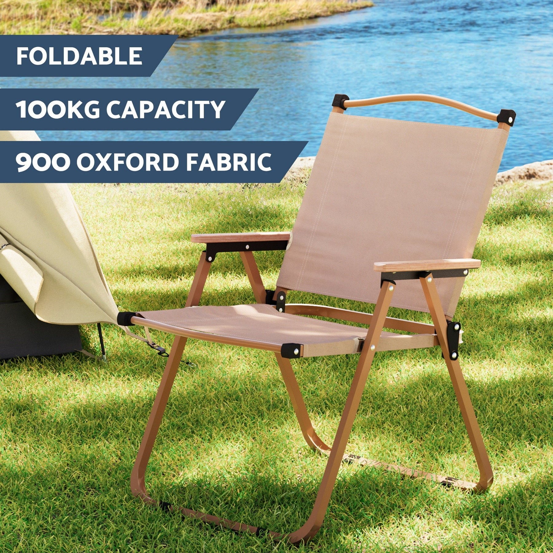 Weisshorn 3pc Camping Table Chair Set Outdoor Folding Aluminium Portable Picnic - SportZone.co.nz