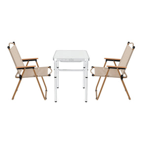 Weisshorn 3pc Camping Table Chair Set Outdoor Folding Aluminium Portable Picnic - SportZone.co.nz
