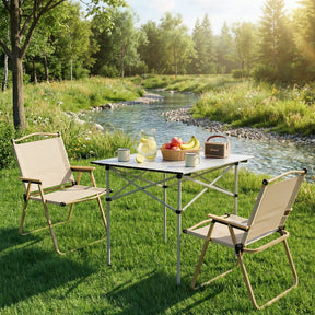 Weisshorn 3pc Camping Table Chair Set Outdoor Folding Aluminium Portable Picnic - SportZone.co.nz