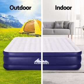 Weisshorn Air Mattress King Inflatable Bed Air bed 51cm - SportZone.co.nz