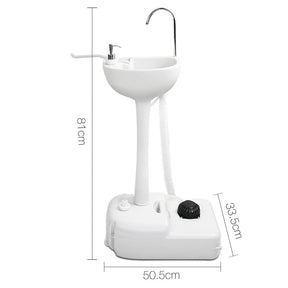 Weisshorn Camping Basin Portable Hand Wash Sink Stand 19L Capacity - SportZone.co.nz