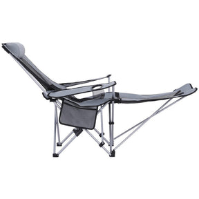 Weisshorn Camping Chair Adjustable Reclining Portable Outdoor Folding Chair Grey - SportZone.co.nz