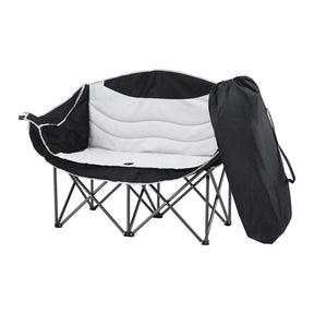 Weisshorn Camping Chair Double Folding Moon Chair Portable Seat 240KG - SportZone.co.nz