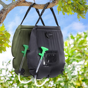 Weisshorn Camping Shower Bag 20L Set of 2 Portable Green Black - SportZone.co.nz