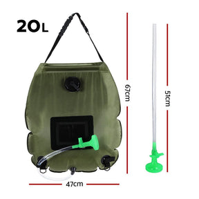 Weisshorn Camping Shower Bag 20L Set of 2 Portable Green Black - SportZone.co.nz