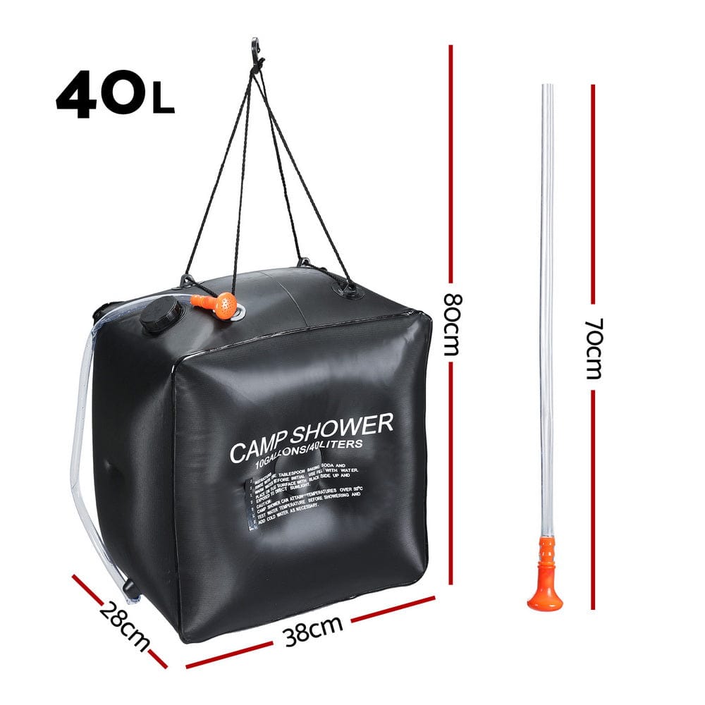 Weisshorn Camping Shower Bag 40L Black - SportZone.co.nz