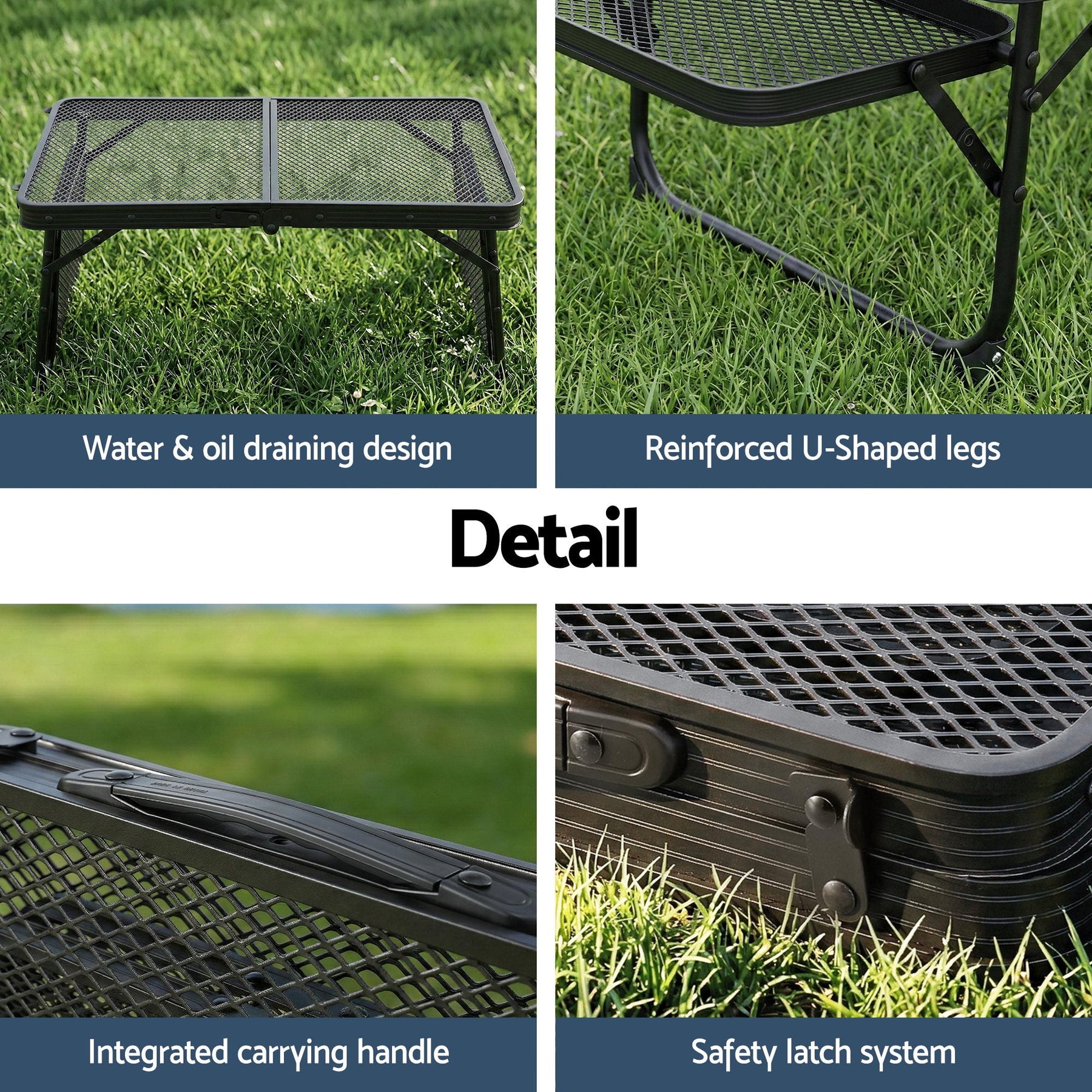Weisshorn Camping Table Mesh Desktop Lightweight Portable Outdoor Folding Grill Desk - SportZone.co.nz