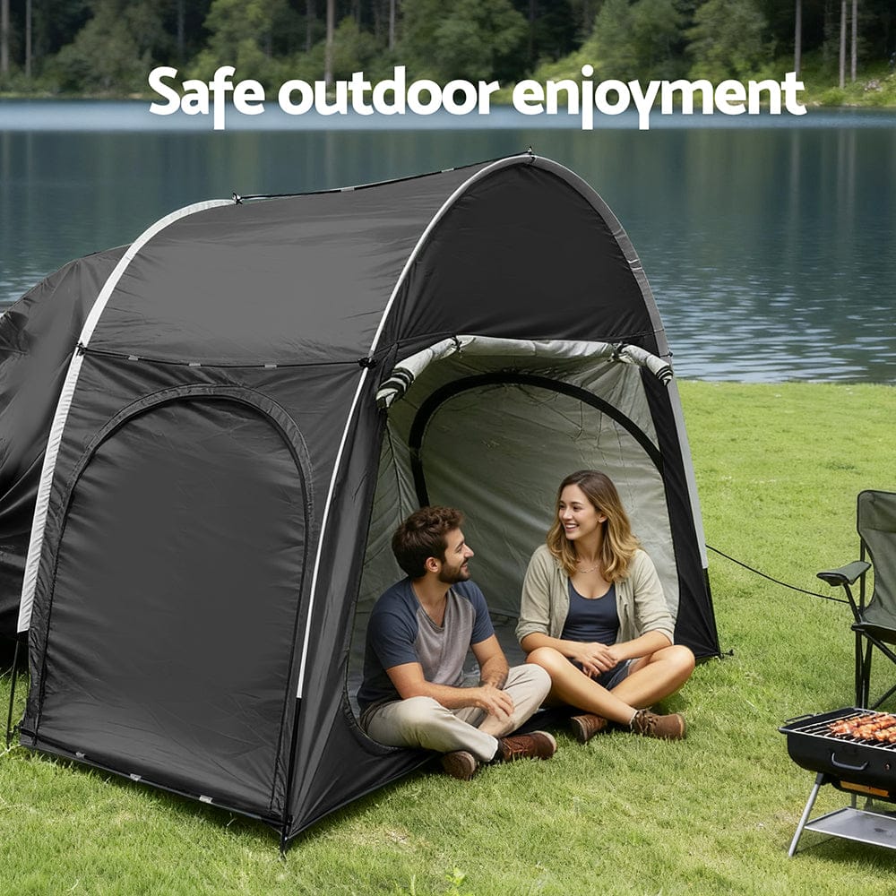Weisshorn Camping Tent Car SUV Rear Hatchback Tents Canopy Portable Outdoor Family Black - SportZone.co.nz