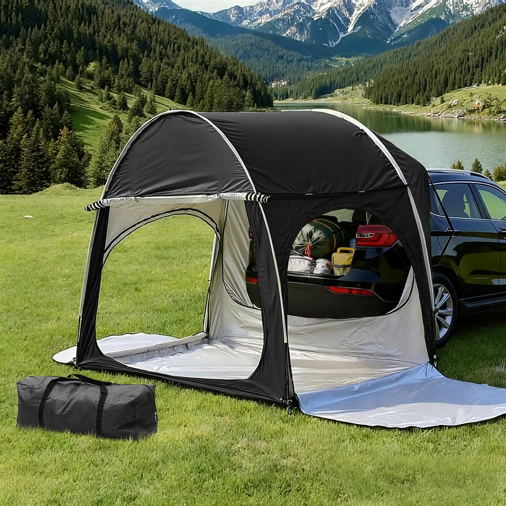 Weisshorn Camping Tent Car SUV Rear Hatchback Tents Canopy Portable Outdoor Family Black - SportZone.co.nz
