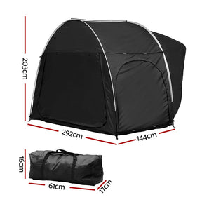 Weisshorn Camping Tent Car SUV Rear Hatchback Tents Canopy Portable Outdoor Family Black - SportZone.co.nz