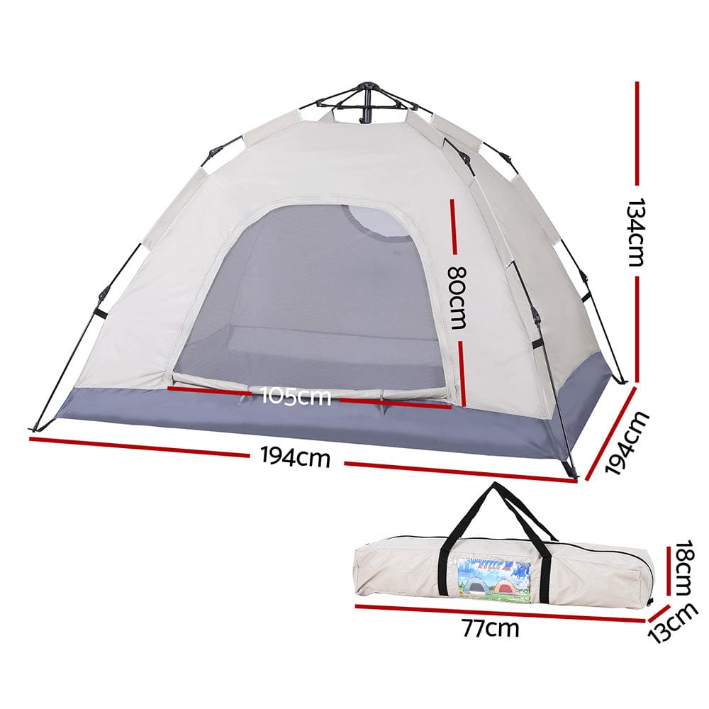 Weisshorn Camping Tent Instant Tent Pop up 2 Person Outdoor Hiking Tents Hiking Beige - SportZone.co.nz