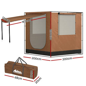Weisshorn Camping Tent SUV Car Side Awning 2x2m Canopy Outdoor Portable 4WD - SportZone.co.nz