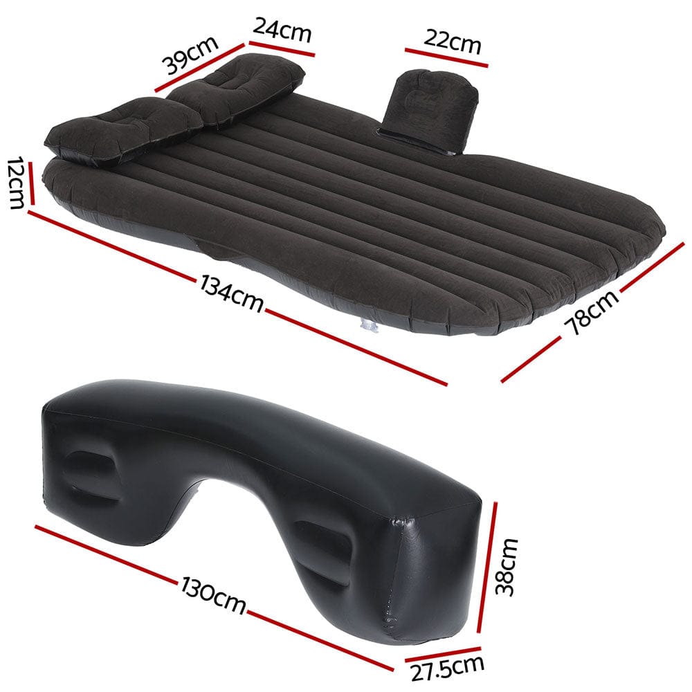 Weisshorn Car Mattress 134x78 Inflatable SUV Back Seat Camping Bed Black - SportZone.co.nz