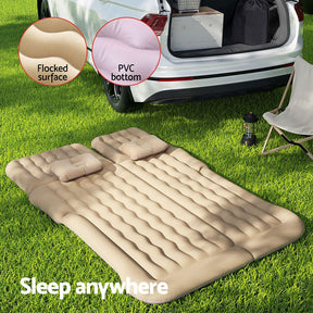 Weisshorn Car Mattress 175x130 Inflatable SUV Back Seat Camping Bed Beige - SportZone.co.nz