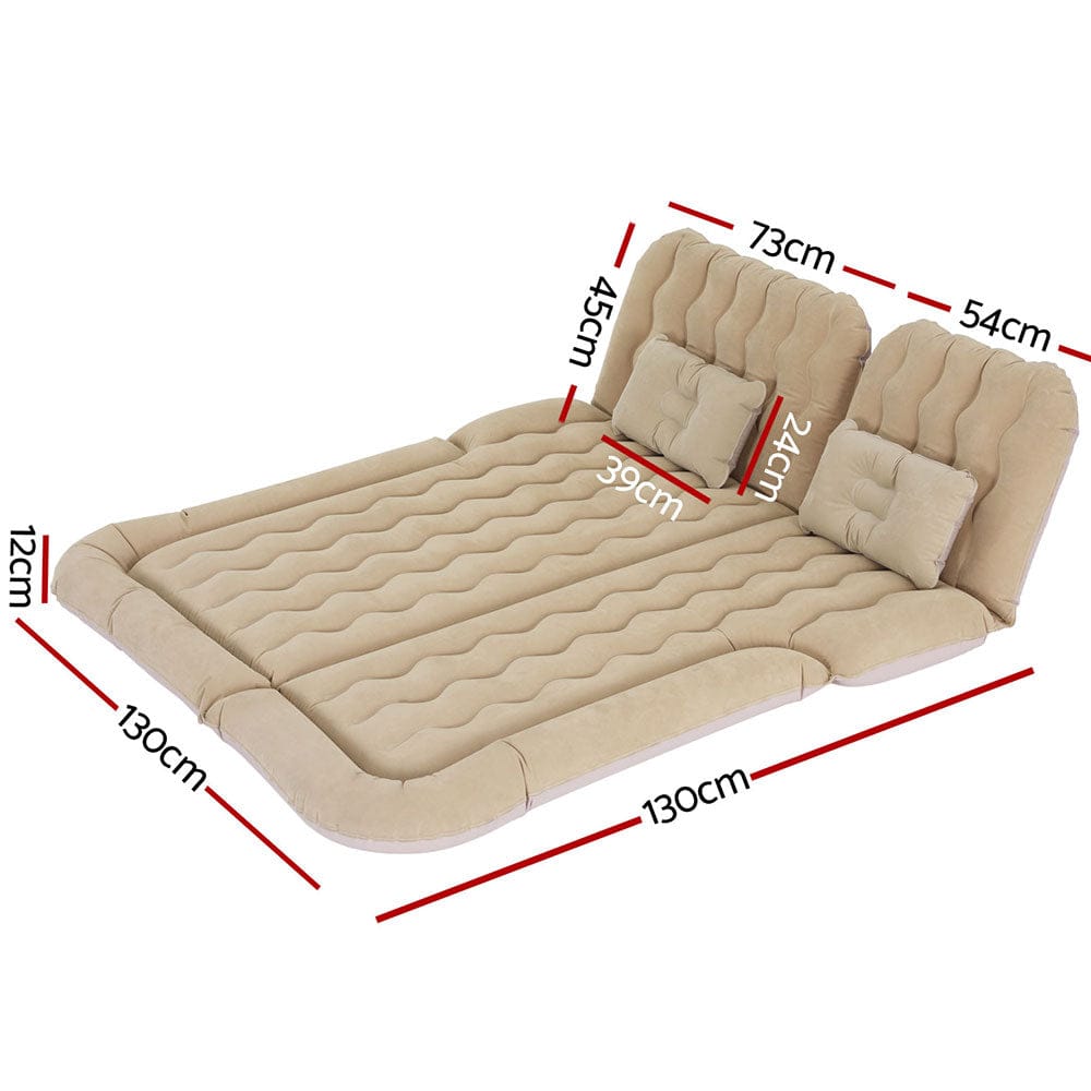 Weisshorn Car Mattress 175x130 Inflatable SUV Back Seat Camping Bed Beige - SportZone.co.nz