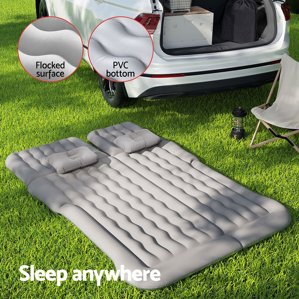 Weisshorn Car Mattress 175x130 Inflatable SUV Back Seat Camping Bed Grey - SportZone.co.nz