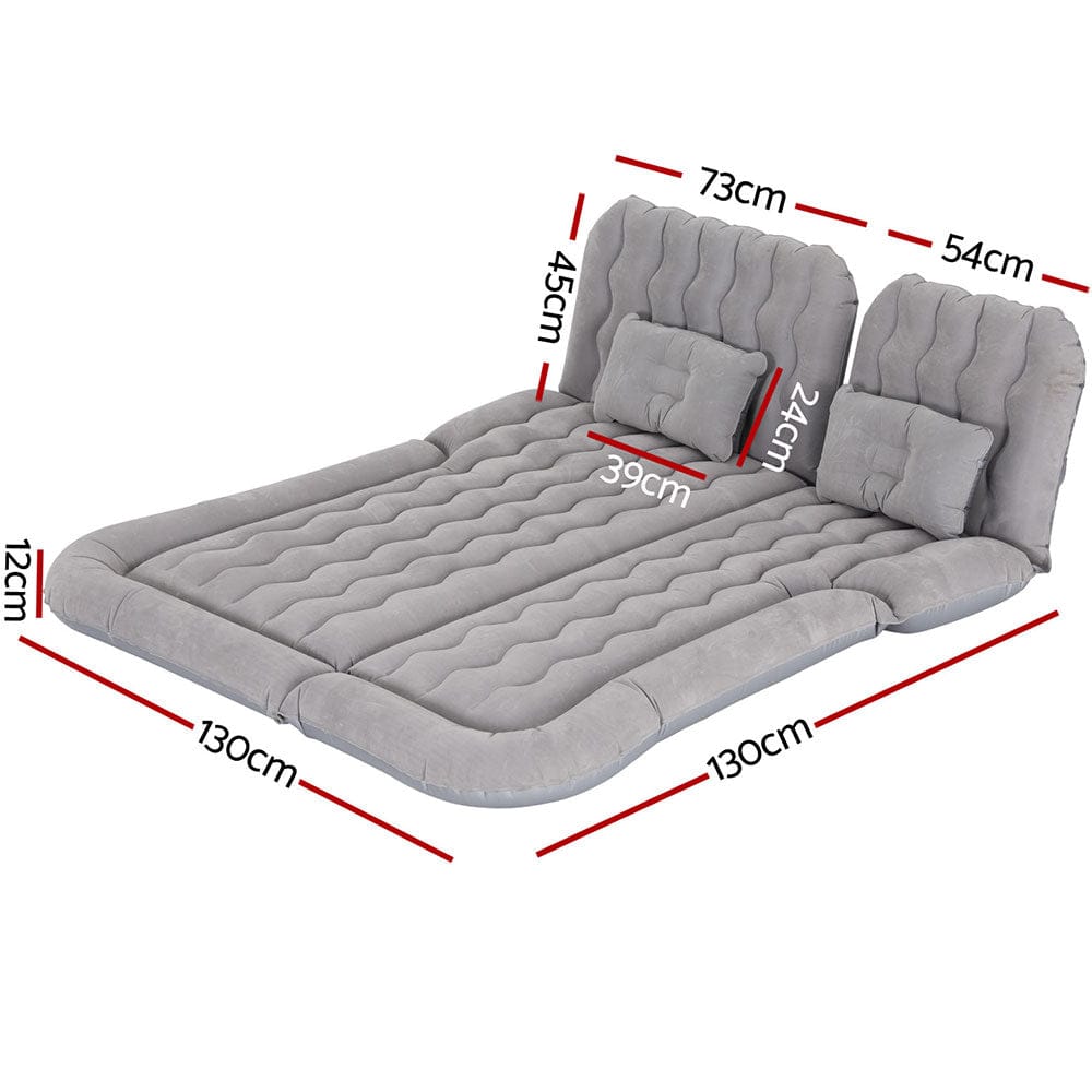 Weisshorn Car Mattress 175x130 Inflatable SUV Back Seat Camping Bed Grey - SportZone.co.nz